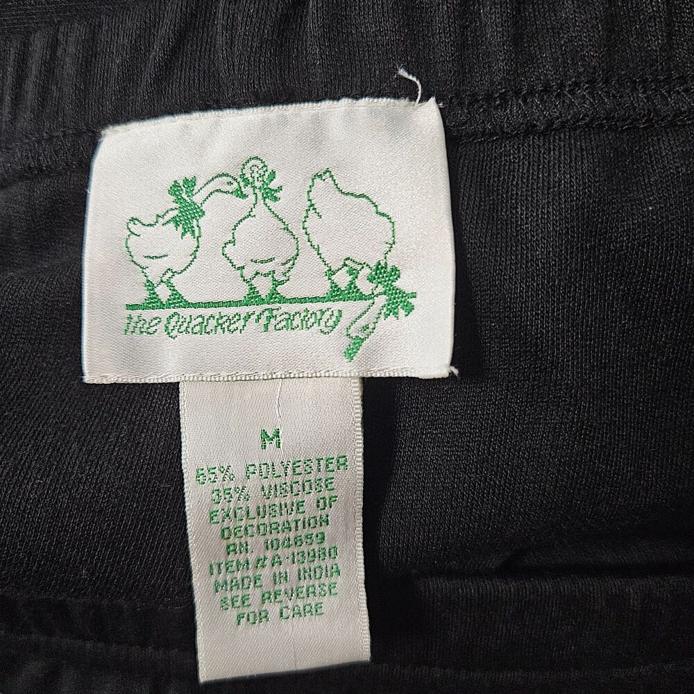 Vintage Quacker Factory Sequin Christmas Lights Maxi Skirt Black Elastic Waist L - Picture 6 of 7